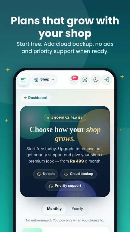 Plans screen